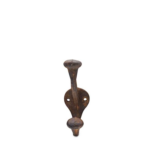 [dec-dou-wal-hoo-brown] Cast Iron Double Wall Hook - brown